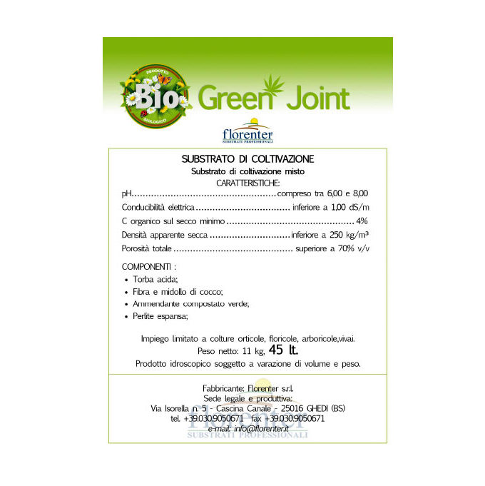 Terriccio bio per Canapa (Bio Green Joint) [11 kg]